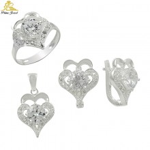 Gümüş zirkon taşlı set